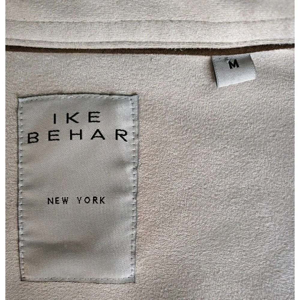 Ike Behar New York Men's M Faux Suede Jacket Cream Stone Water Repellent Shacket